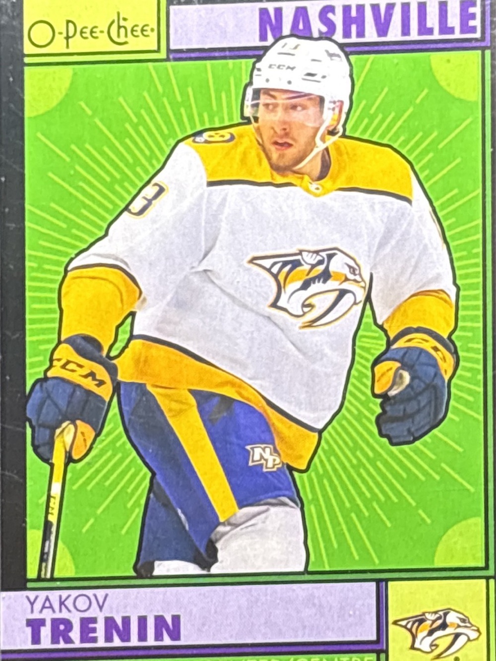 O-Pee-Chee Yakov Trenin Nashville Predators Green Trading Card LE 85/100